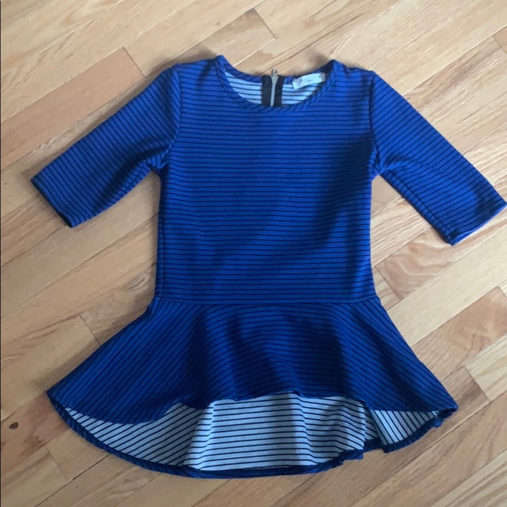 kids black and blue strip top